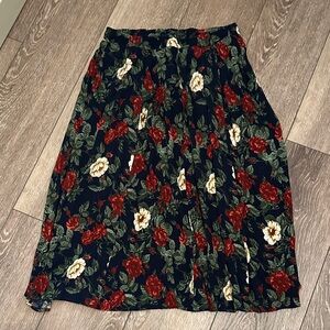 Separate Scene Floral Print Women's Vintage Maxi Skirt 80s Elastic Waist